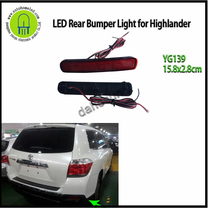 

2PCS LED Rear Bumper Reflector Brake Light For Toyota Highlander 2011 2012 2013 6W Auto Car-styling Tail Stop Lamp Warning Light