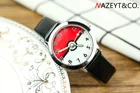 Детские наручные часы с героями мультфильмов Покемон, модные кварцевые часы с героями мультфильмов из кожи, подарок на день рождения, часы с шариком