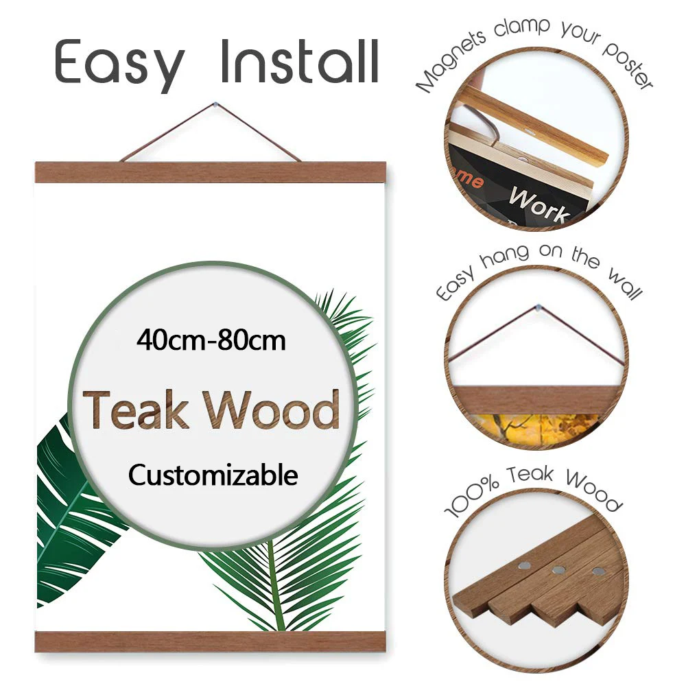 Бронсон висячий постер прокрутка Картина на холсте с тиковым деревом настенные