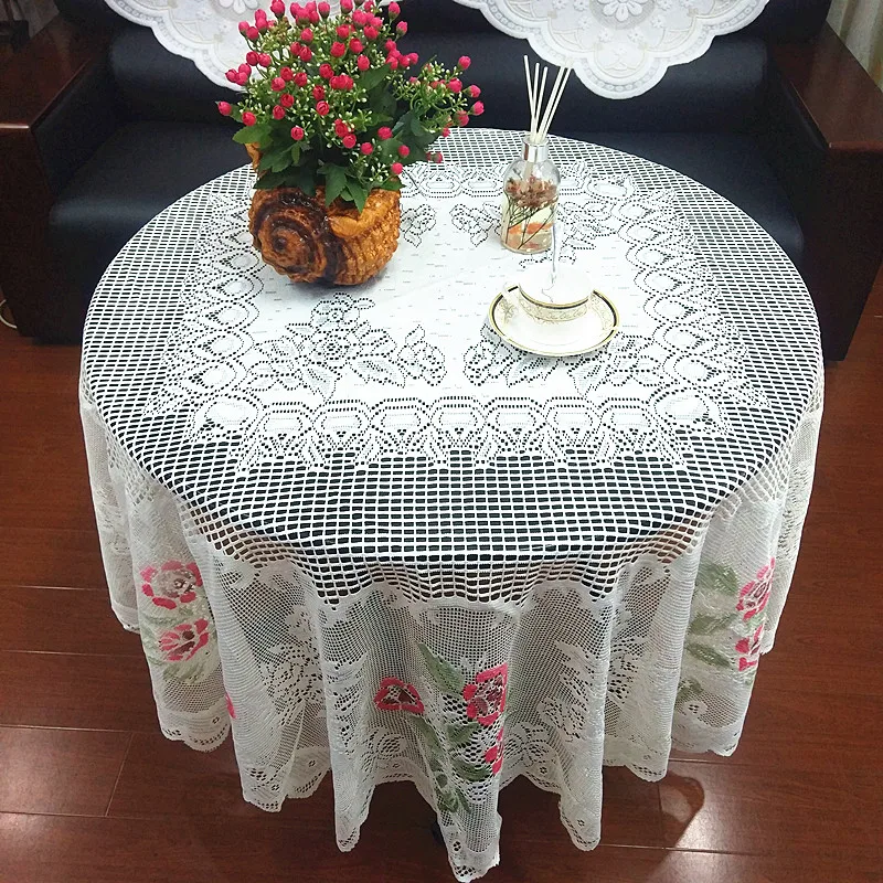 

Flower Table Cloth Lace Doily White Lace Floral Table Cover Rectangle Tablecloth For Hotel Home Festival Wedding Dinning Cover