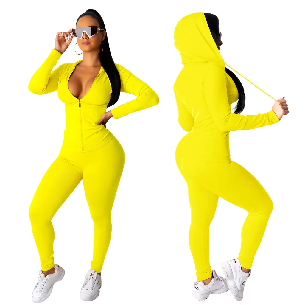 Спортивный костюм размера плюс Женский комплект из 2 предметов набор толстовок