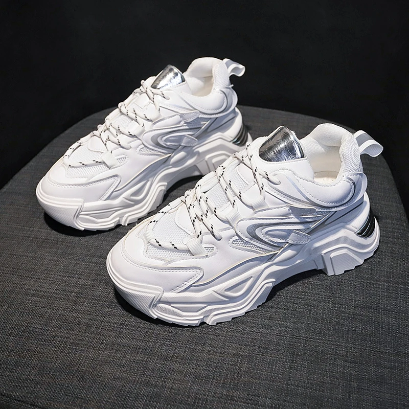 

Chunky Sneakers Women Shoes 2021 Fashion Designer Casual Thick Bottom Platform Sneakers Ladies Vulcanized Shoes Zapatillas Mujer