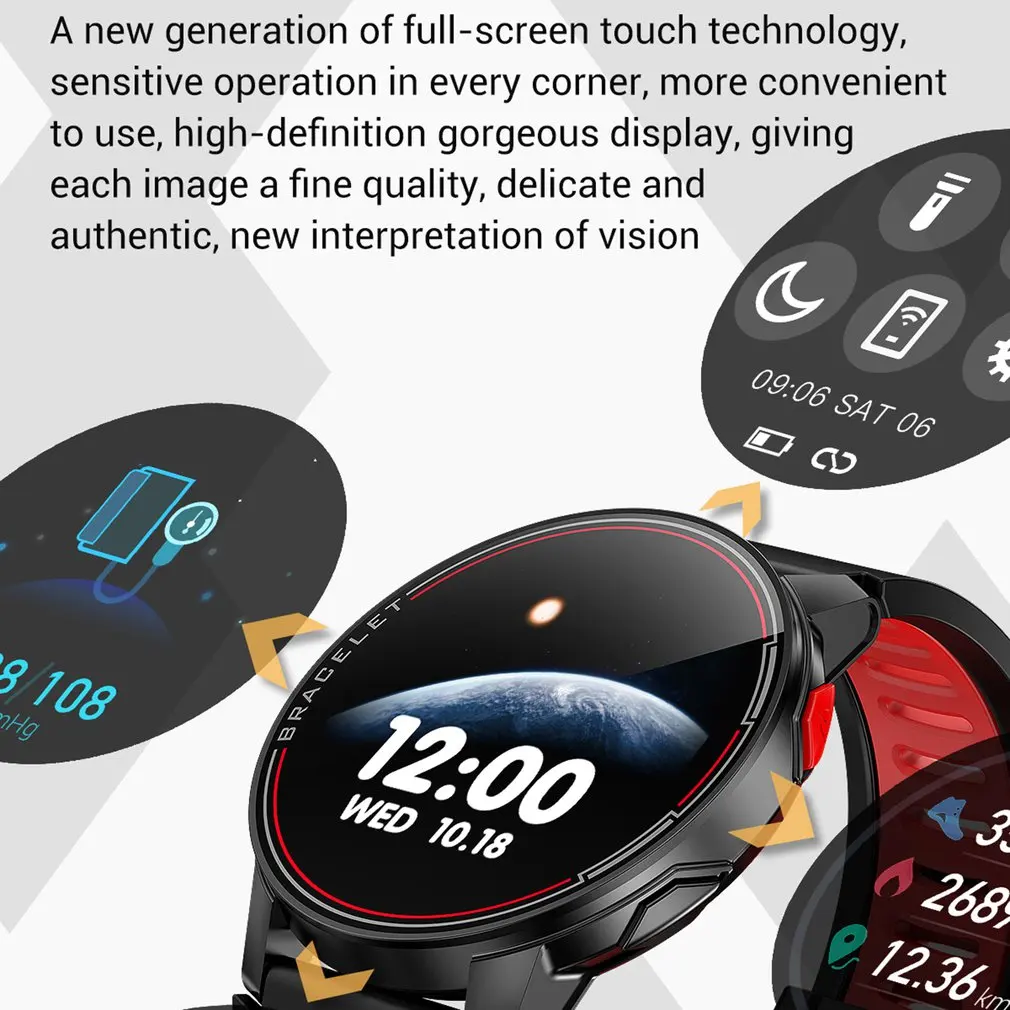 

2021 New L6 Smart Watch IP68 Waterproof Sport Men Women Bluetooth Smartwatch Fitness Tracker Heart Rate Monitor For Android IOS
