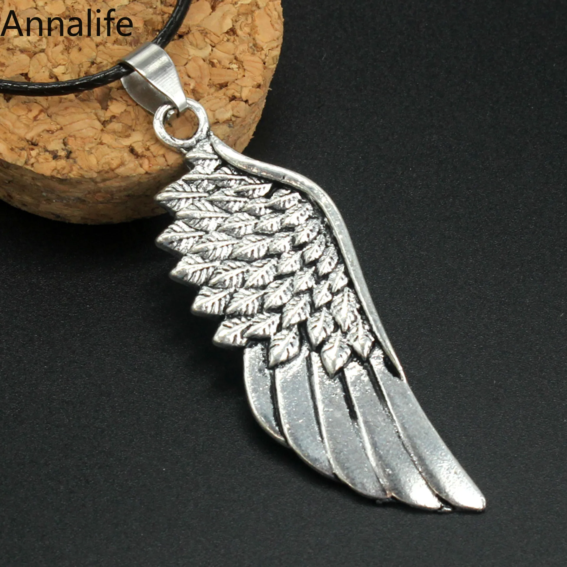 2019 New Vintage Male Punk Long Sweater Chain Choker Necklace Angel-Wing Hook Pendant Men Women Jewelry Gifts | Украшения и