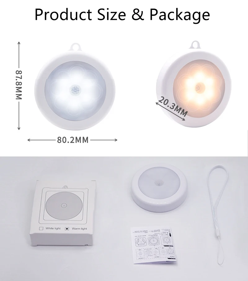 Светодиодный светильник движения Сенсор ночной Светильник s для стена спальни