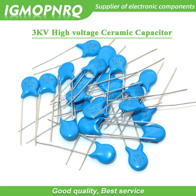 20pcs High voltage Ceramic Capacitor 3KV 5PF 10PF 15PF 20PF 22PF 27PF 30PF 47PF 56PF 100PF 220PF 1NF 2.2NF 3.3NF 4.7NF 10NF 22NF |