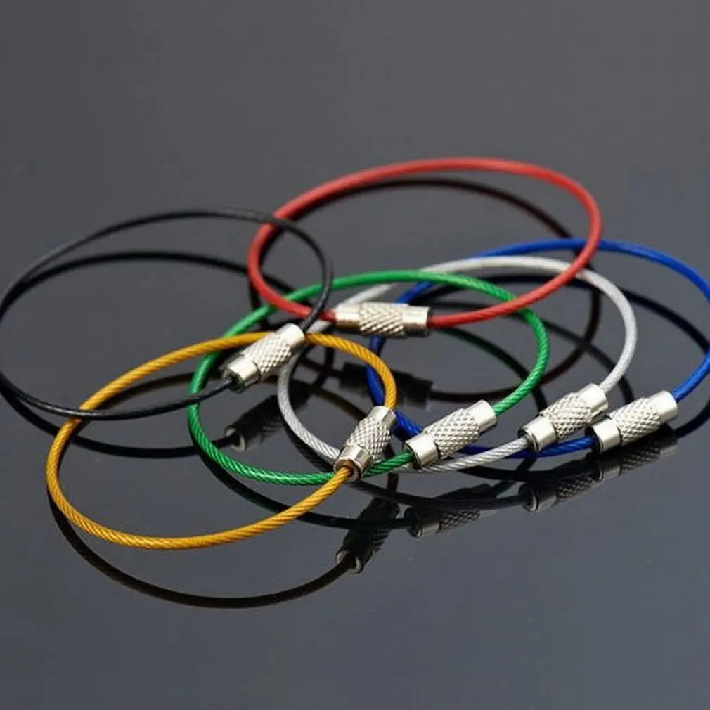 10Pcs EDC Steel Key Ring Elastic Buckle High Bearing Round Loop Hoop Easy lock and Unscrew | Спорт и развлечения