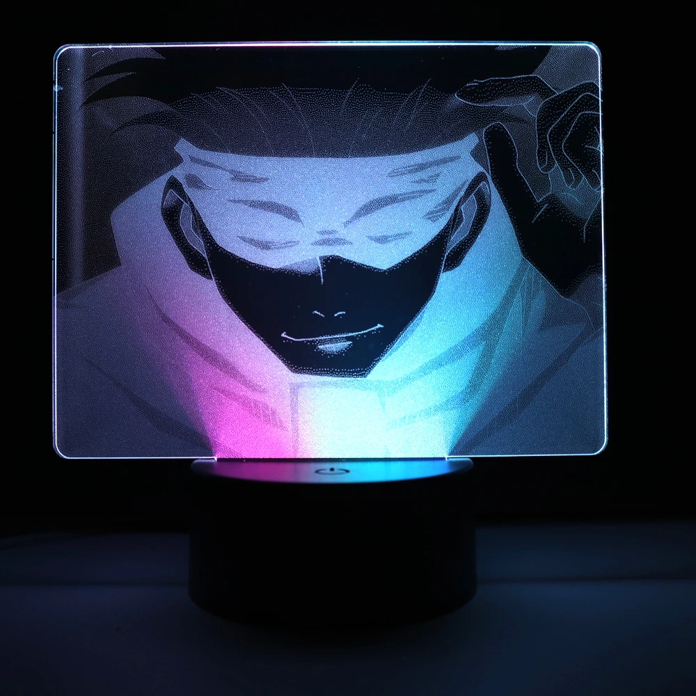 

Anime Jujutsu Kaisen Colorful Gojo Satoru Two Tone LED Night Light for Kid Bedroom Decor Birthday Gift Two Tone 3D Lamp Manga