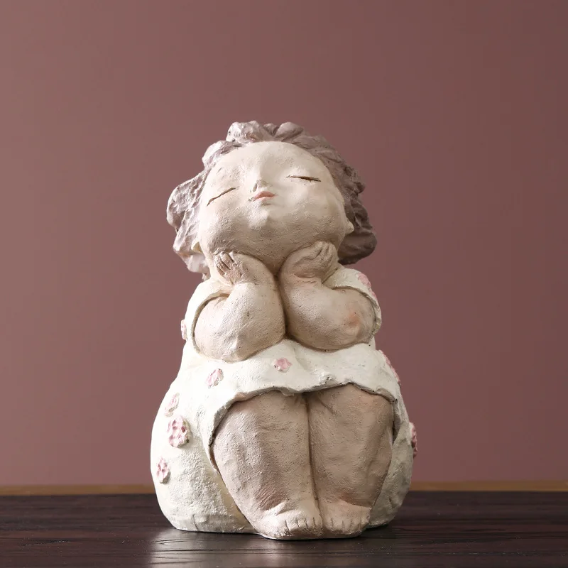 

Art Abstract Fat Girl Ornaments Light Luxury Creative Children's Room Bedroom Model Room Porch Desktop Soft Decoration