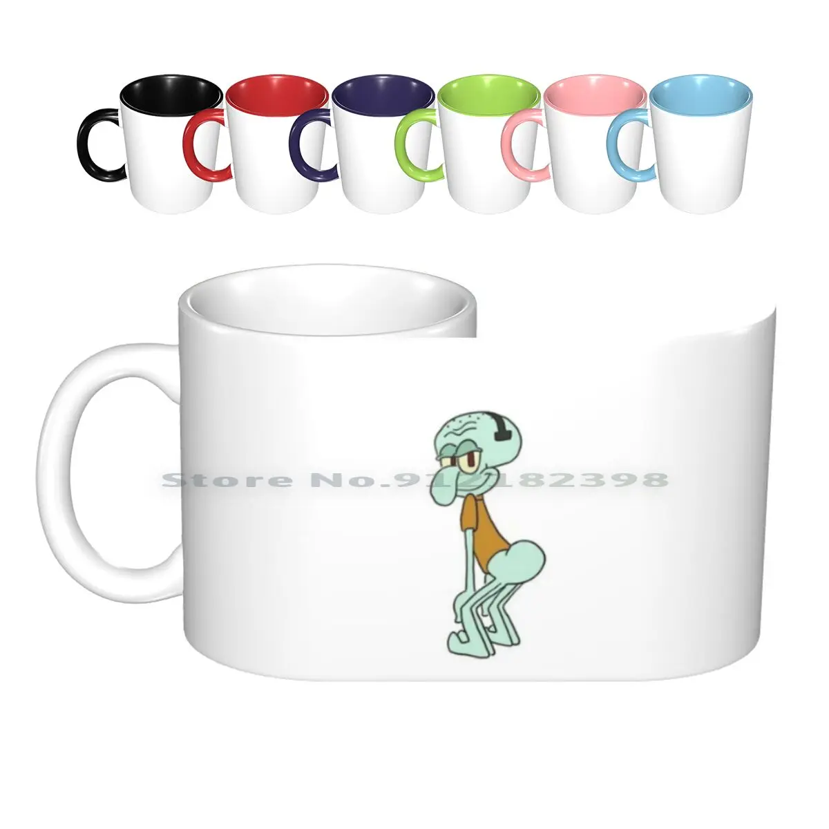 

Керамические кружки Сквидвард Twerk, кофейные чашки, кружка для молока, чая, Сквидвард, кальмар, губка Патрик Twerk Twerking, креативные трендовые вин...