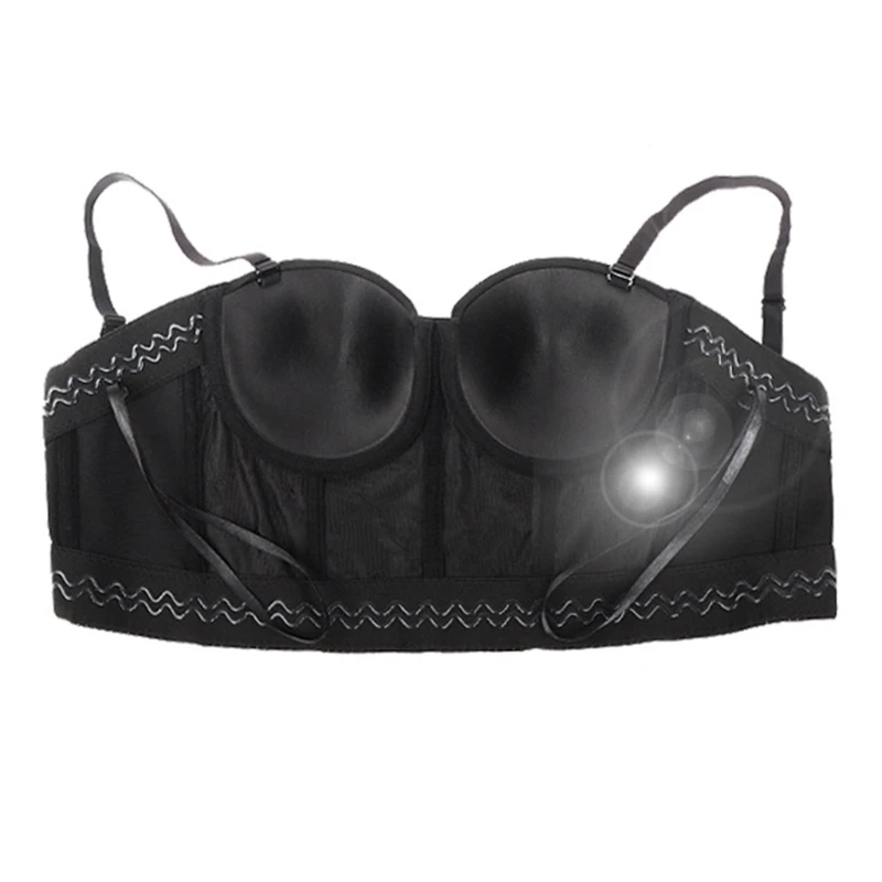 

Women Sexy Sleeveless Bustier Bra Reflective Sequins Rave Party Camisole Corset