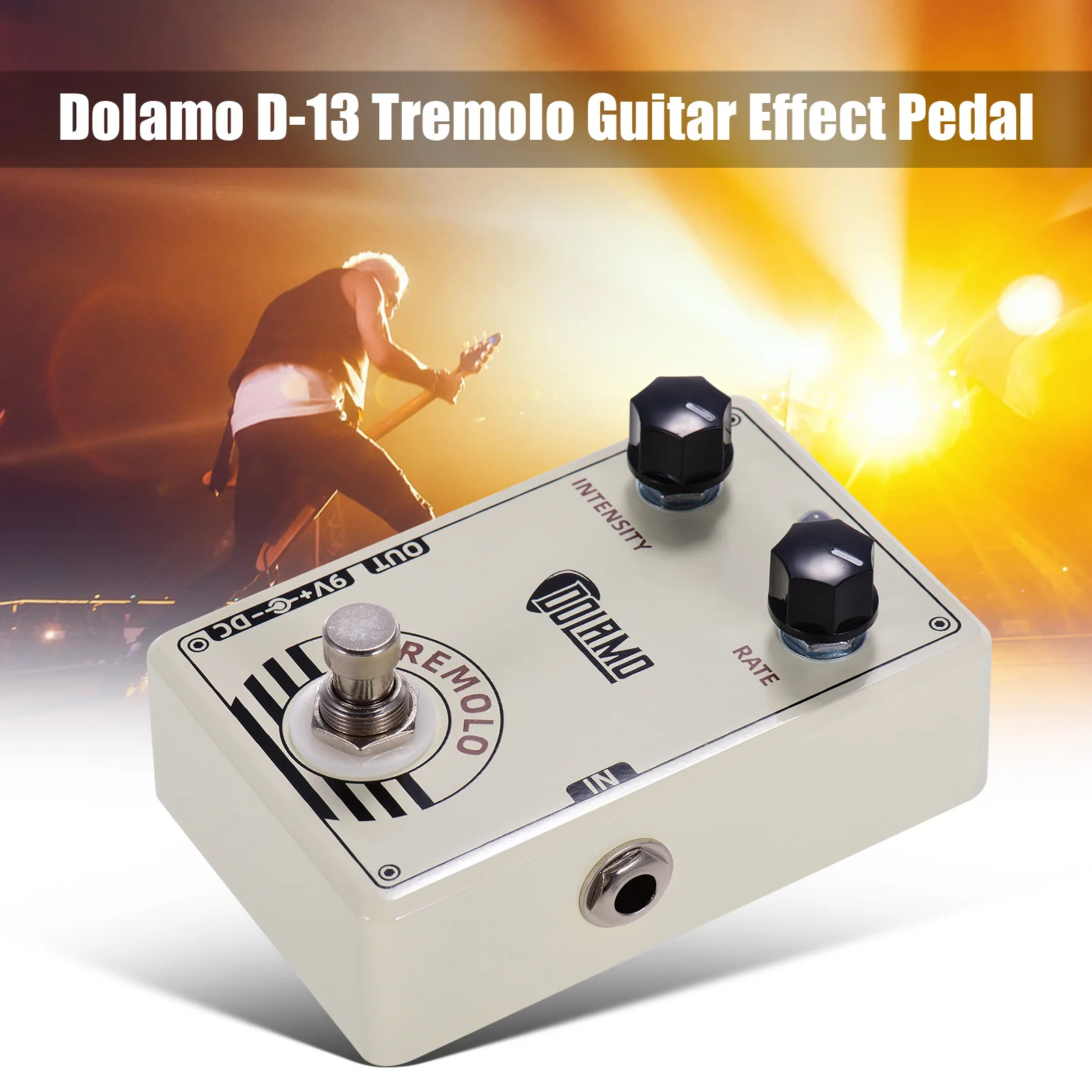 

Dolamo D-13 Vintage Style Tremolo Guitar Effect Pedal with Intensity and Rate Controls True Bypass Design for Electric Guitar