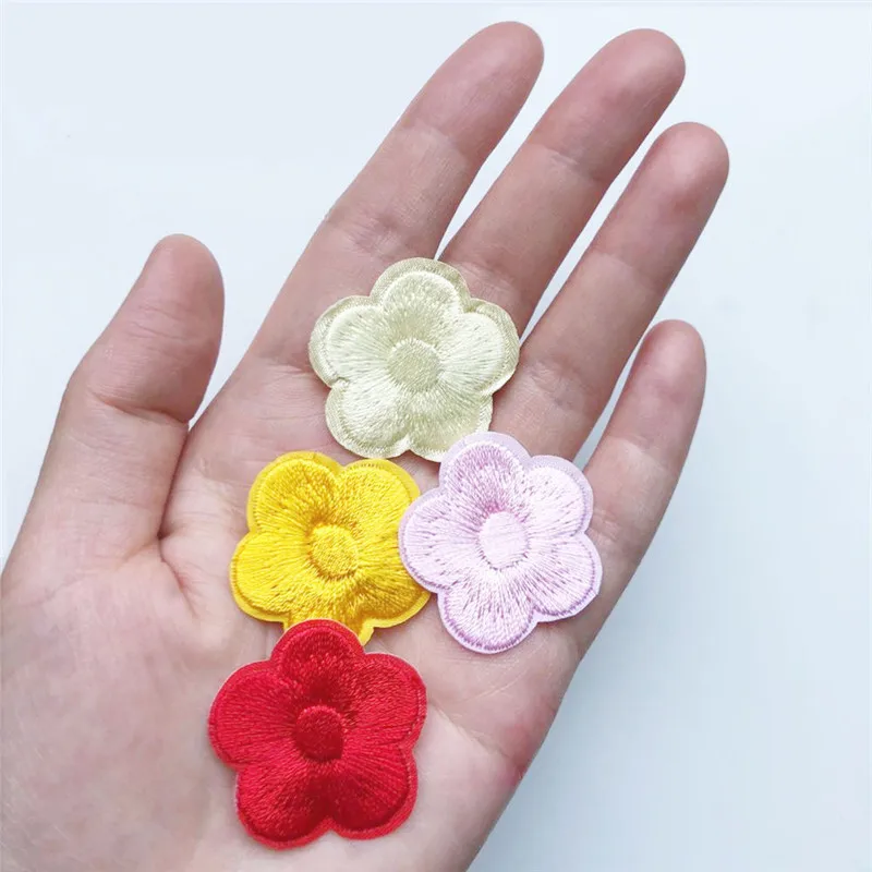 18 цветов 10 шт. вышитых стежков на нашивках с цветами сливы Значки для сумок