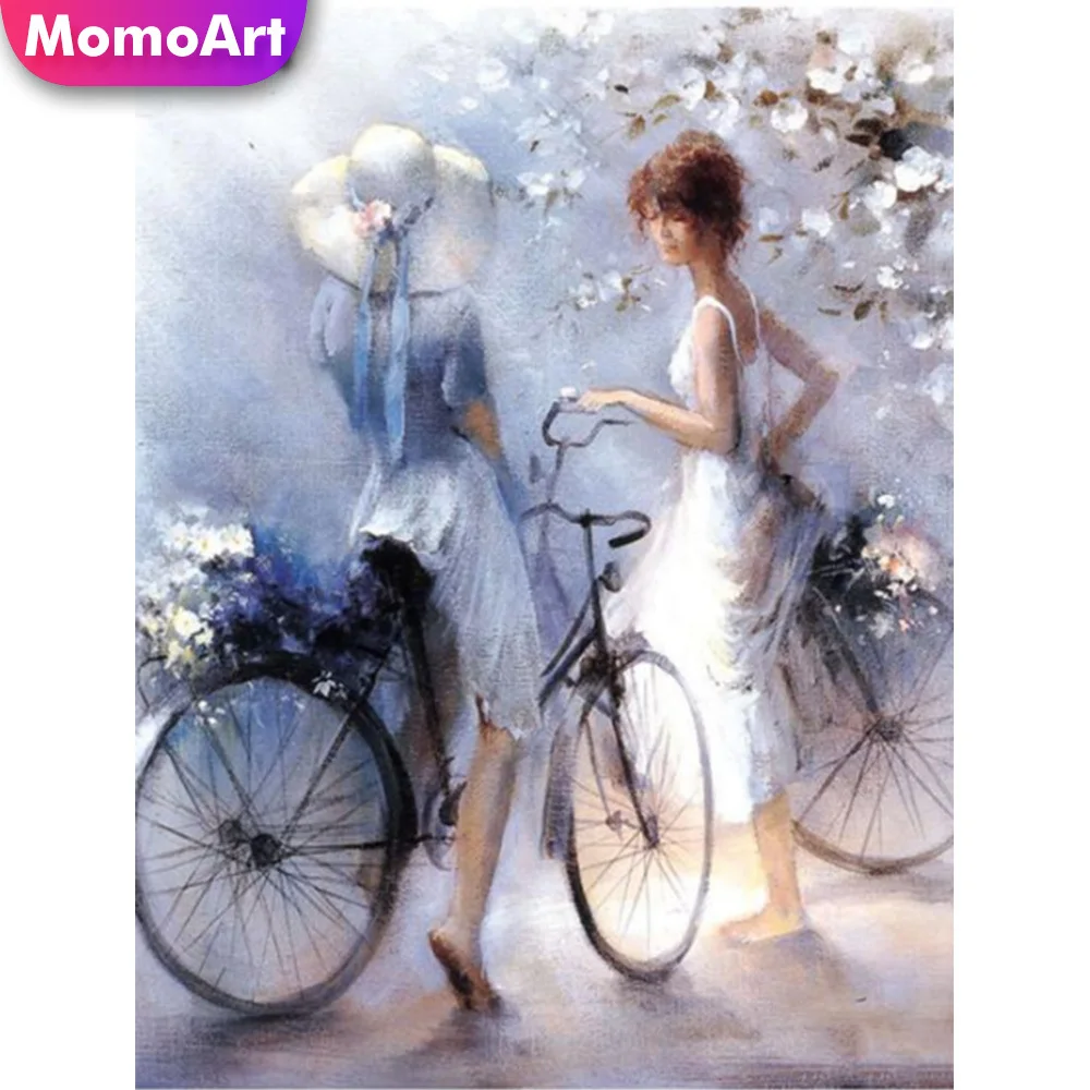 

MomoArt 5D DIY Алмазная вышивка велосипед хобби и ремесла алмазная живопись портретная мозаика распродажа женщина домашний декор подарок