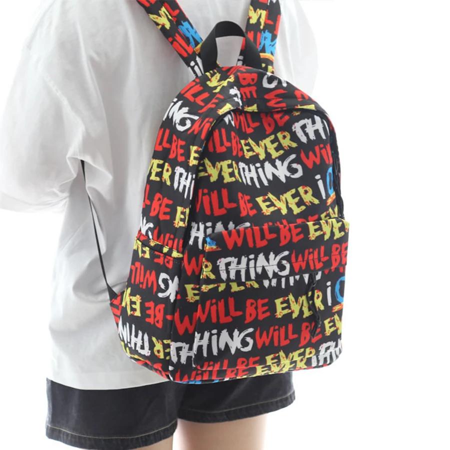 

Street Style Graffiti Women Backpack Fashion Printing Canvas Laptop Backpacks Large Capacity Teenage School Bag Travel Bags 2021
