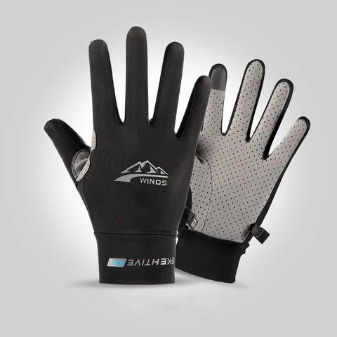 Летние спортивные велосипедные перчатки для сенсорного экрана, мужские перчатки для активного отдыха, рыбалки, подледного шёлка, дышащие тонкие женские перчатки для бега, фитнеса, вождения