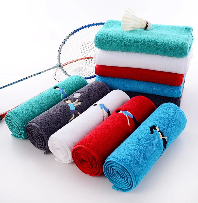

Cotton fitness sports towel running fitness yoga room marathon sweat-absorbent breathable embroidery towel 25x110cm