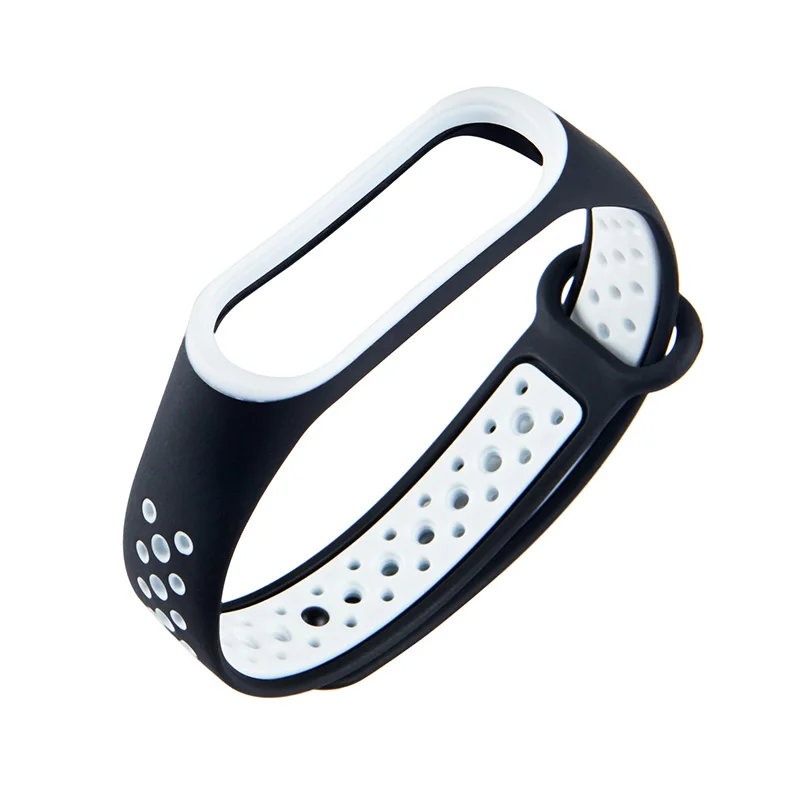 Black white M3/4 1 шт. Сменные Ремешки для наручных часов для Xiaomi 3/4 двойной цвет популярный высококачественный браслет силиконовый ремешок - Цвет ремешка: Black white