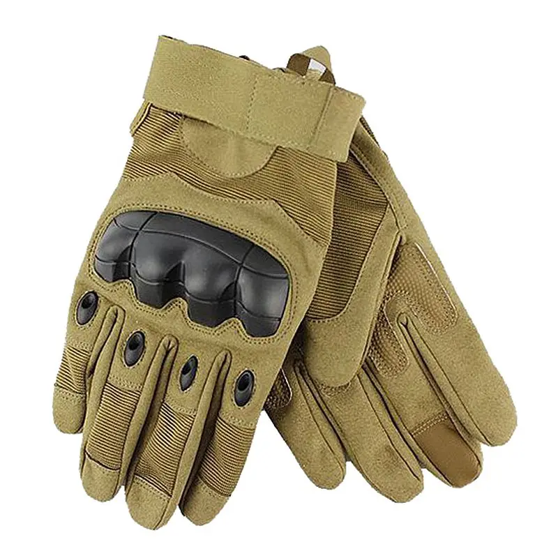 tan Тактические перчатки с сенсорным экраном, военные армейские Пейнтбольные стрельбы, страйкбол, боевые жесткие резиновые мотоциклетные перчатки на концах пальцев - Цвет: tan