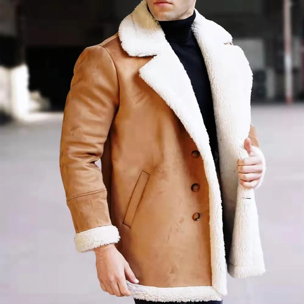 Мужская однобортная куртка средней и большой длины Повседневная - Цена: 2422.88