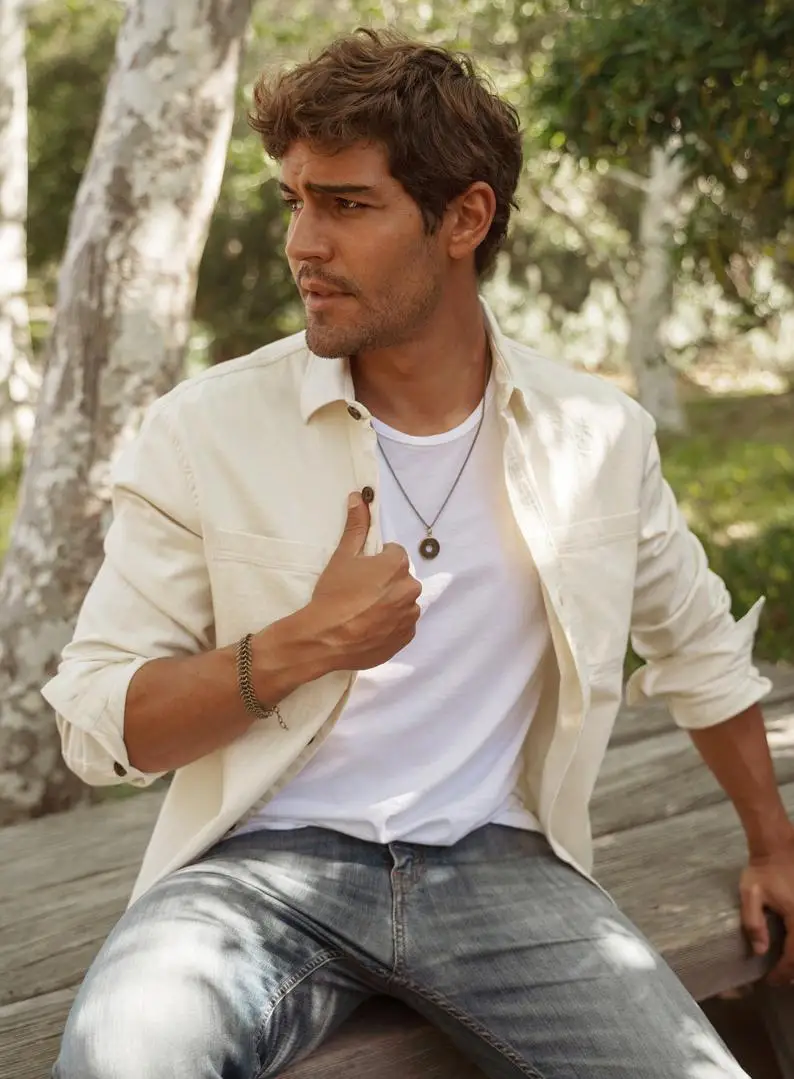 Индивидуальный мужской браслет в виде рыбьей кости обруч бедра камня Винтажные