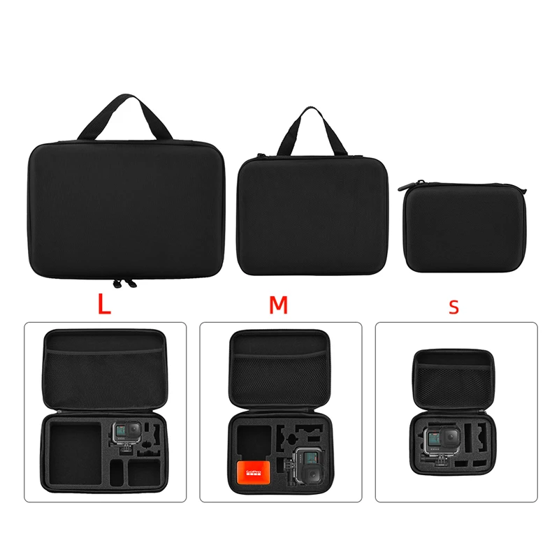 

Portable Carry Case Small Medium Large Size for GoPro HERO9 Action Camera Handbag Hard Shell Waterproof Storage Box Accessory