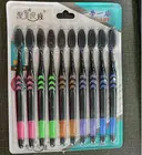 Комплект мягких бамбуковых зубных щеток с углем, экологически чистые нано-зубные щетки с низким содержанием углерода для семьи и путешествий, 104 шт.