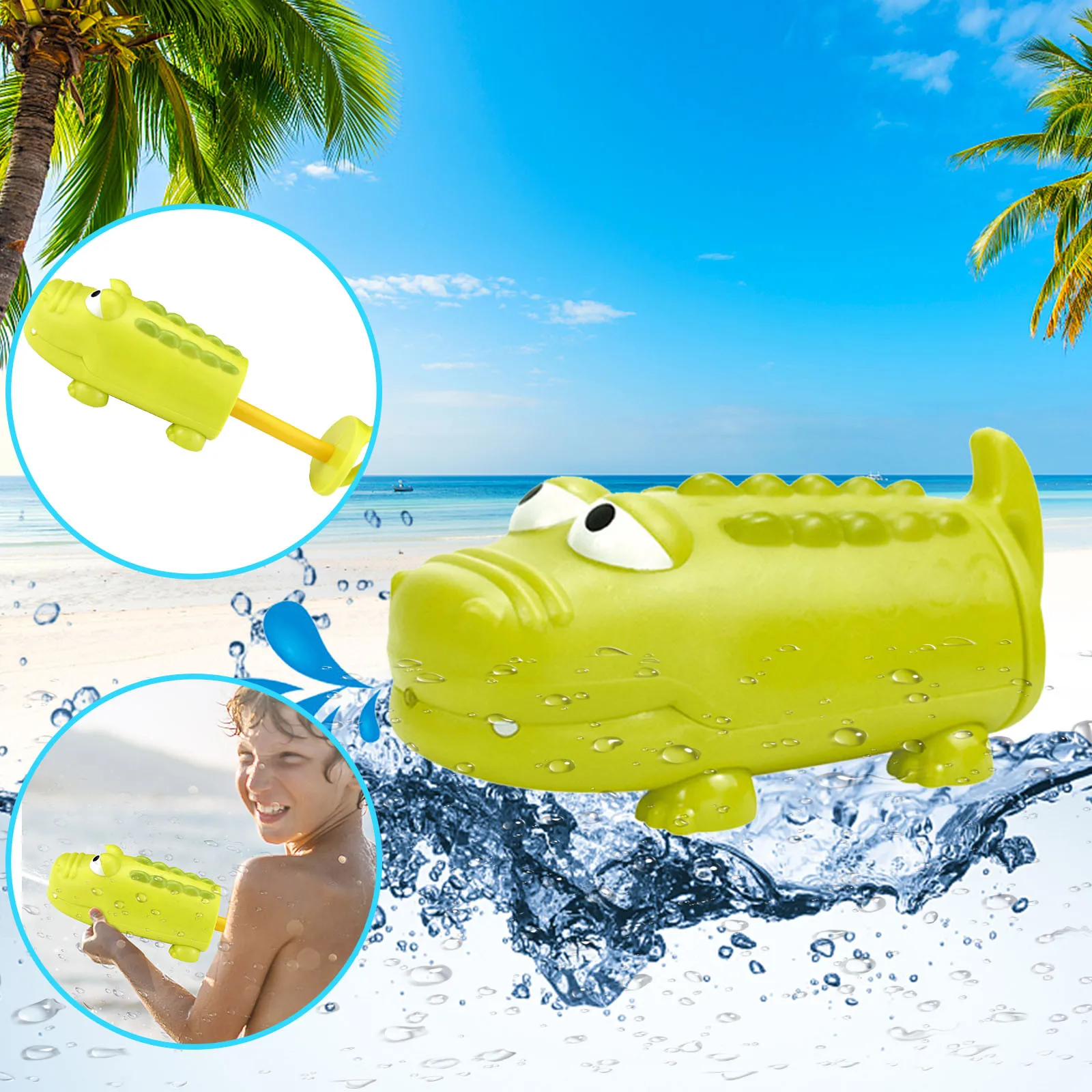 

Funny Eliminator Super Soaker Swimming Water Summer Beach Toys 7.23inch Cute Crocodile Water Gun Holiday Gift Детские Игрушки