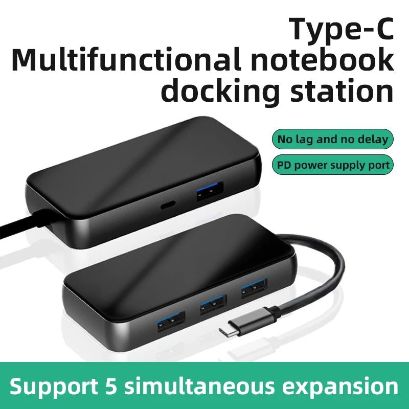 

5 в 1, док-станция для ноутбука с портом USB Type-c