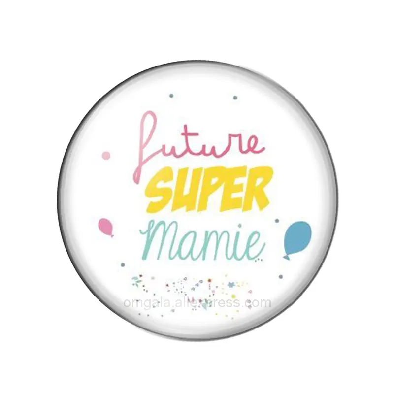 10pcs/lot Je Une Suis Qui Mamie Dechire Round Glass Cabochon French Super Mama Dad Dome For DIY Cameo Jewelry Findings | Украшения и