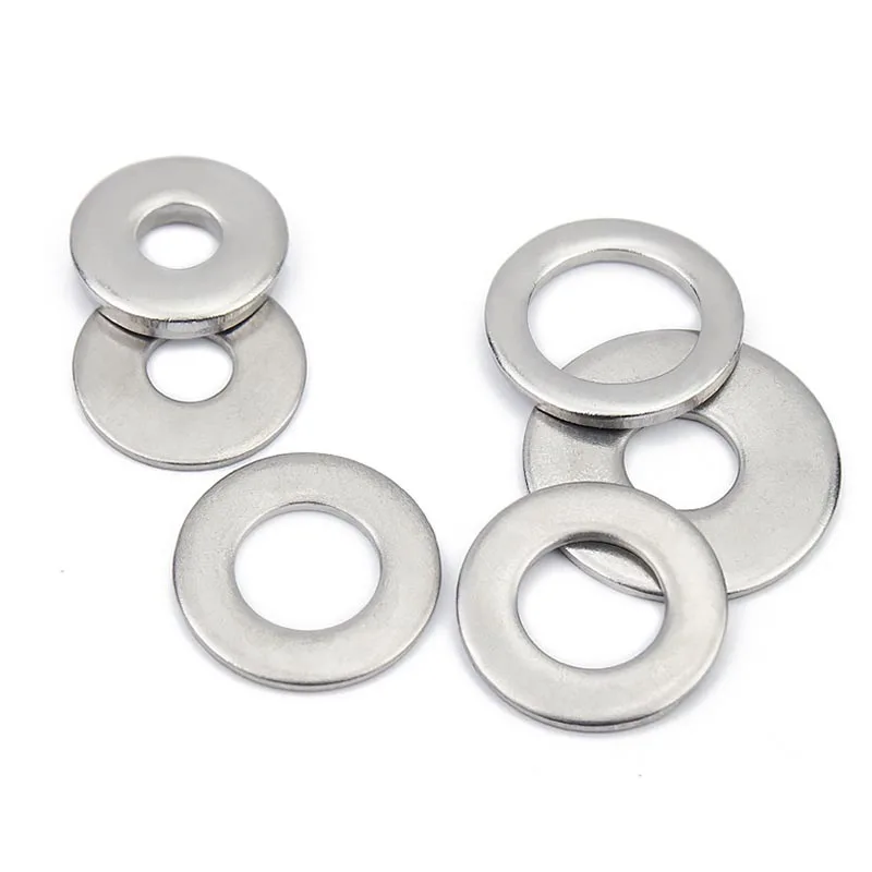1/50/100pcs GB97 A2 304 Stainless Steel Flat Washer Plain Gasket M1.6 M2 M2.5 M3 M4 M5 M6 M8 M10 M12 M16 M20 M24 For Screws Bolt - купить по