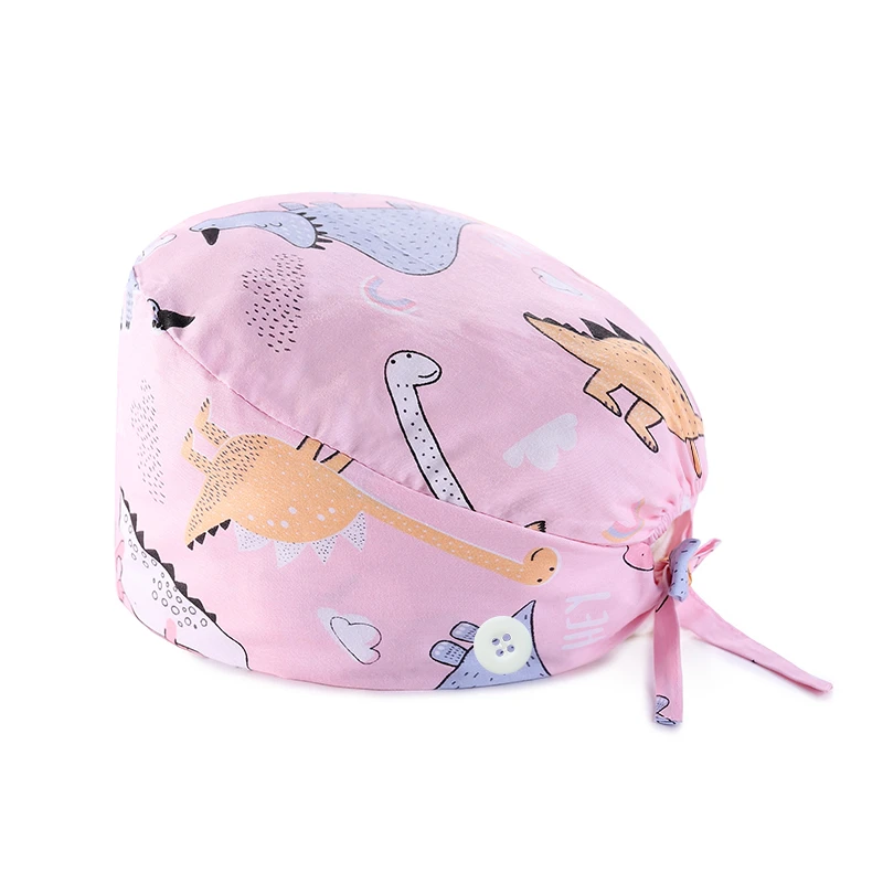 Хлопковая шапка-скраб для женщин регулируемый головной убор с принтом салона