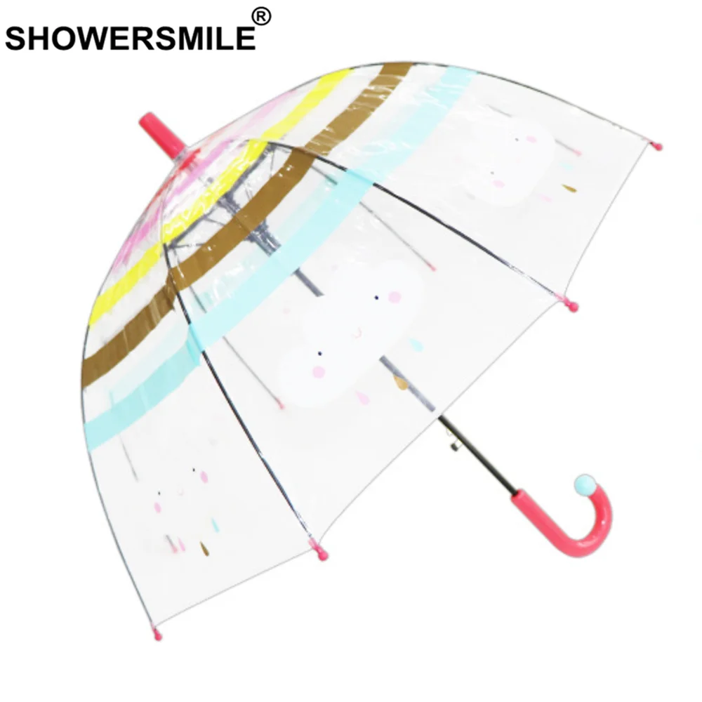 Прозрачный зонт shouresmile для детей детские зонты с длинной ручкой милый мальчиков и