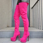 Сапоги женские на высокой платформе, из искусственной замши, размеры 39, 41, 44, 50, 52