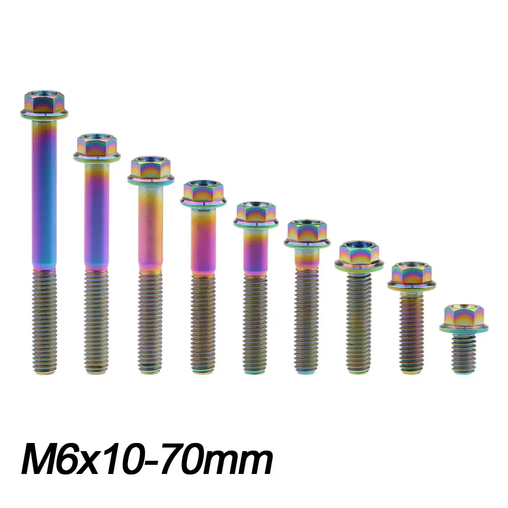 Титановый винт Xingxi M6X10 15 20 25 30 35 40 45 50 60 65 70 мм Ti фланцевый шестигранный болт Золотой