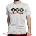 Mafalda я хочу кофе футболки для мужчин Винтаж натуральный хлопок футболка с круглым вырезом, футболки с коротким рукавом размера плюс одежда