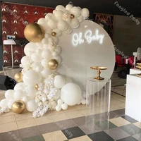 102pcs baby shower balloons garland white chrome gold gender reveal balloon arch birthday party favors wedding anniversary decor