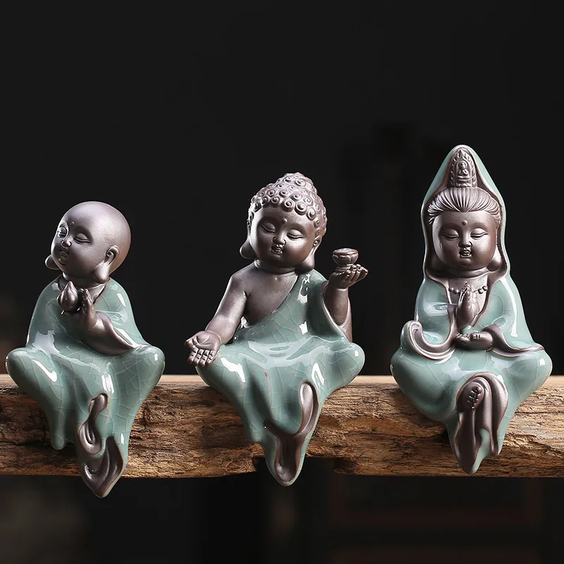 Керамический маленький монах чай питомец креативный рисунок Будды Гуаньинь