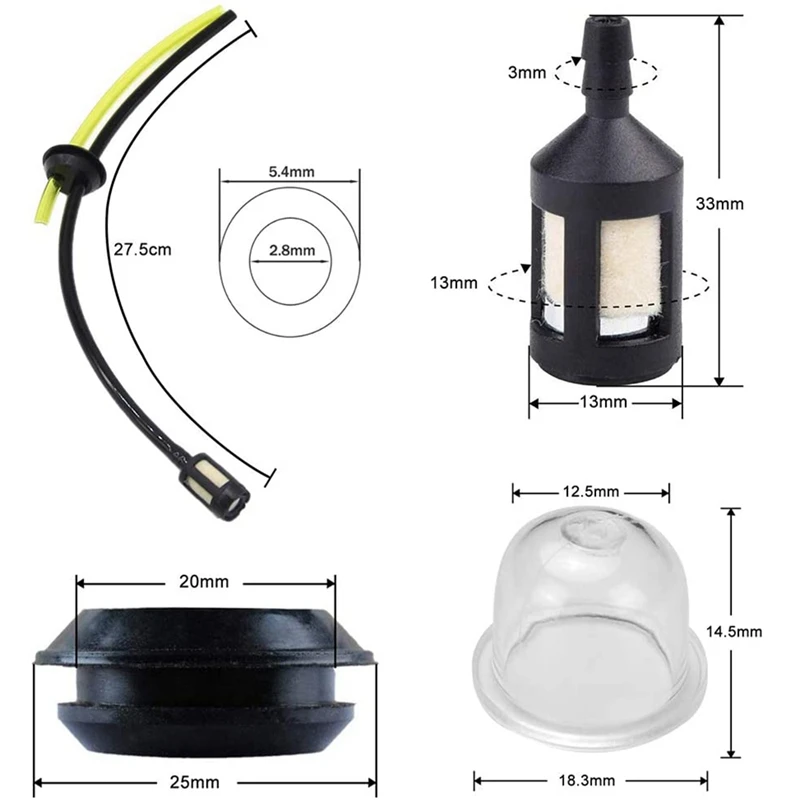 5Sets Petrol Filter Kit Hose Seal For Timbertech Brush Cutter Auger Hedge Trimmer Pole Pruner | Инструменты
