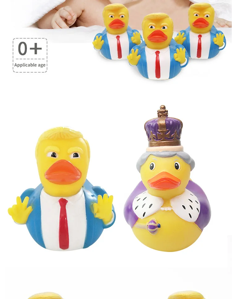 Милая британская королева пародия Трамп стиль утка детская Ванна Душ ванная комната вода игрушка детское праздничное украшение для подарка