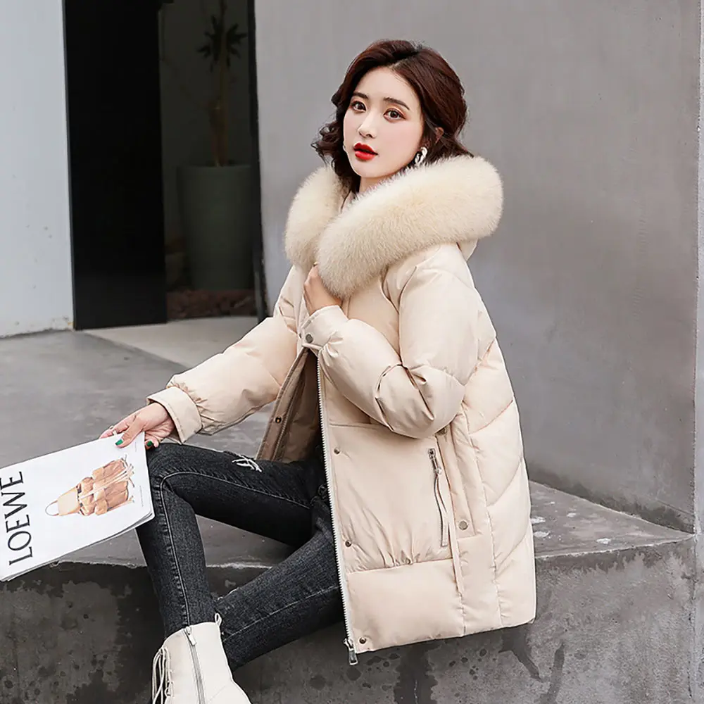 PinkyIsBlack 2022 Winter Coat Women Thickening Warm Parkas Snow Wear Slim Fashion Female Jacket 6 Colors Cotton Padded Clothes