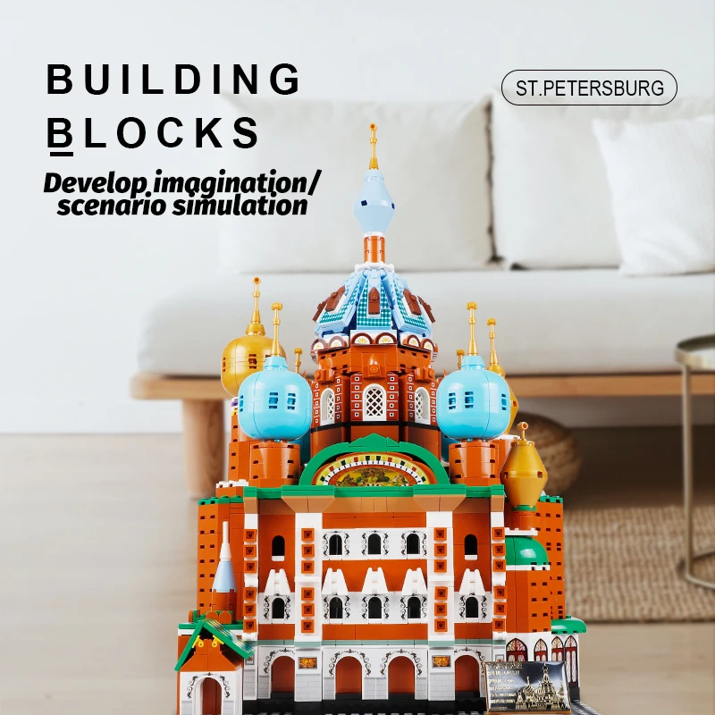 

City Architecture Saint Petersburg Bricks Street View Castle Model Friends House Building Blocks Education Toys for Children