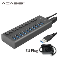 acasis multi usb 3 0 hub 10 ports high speed with on off switch adapter splitter usb expander computer accessories