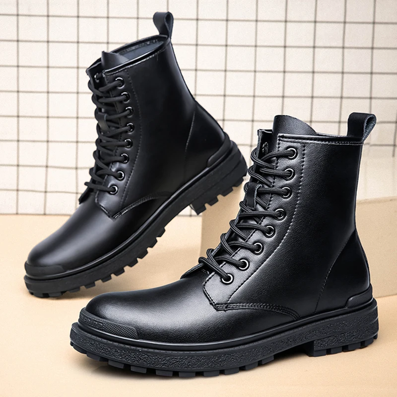 

2021 New Winter Shoes Men Snow Boots Waterproof Genuine Leather Casual Luxury Designer High Quality Outdoor Ankle Boots For Men