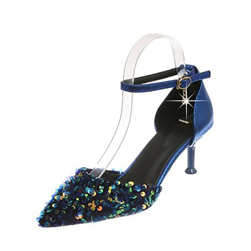 Женские туфли с ремешком на щиколотке женские модные лодочки Высоком толстом