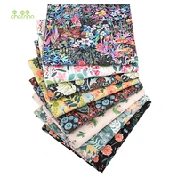 chainhoblack floralprinted twill cotton fabric8pcslot40x50cmpatchwork cloth for diy quilting sewing babychilds material