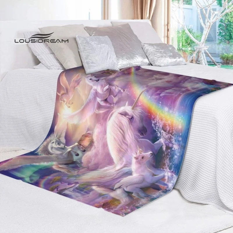 Фланелевое Одеяло с 3D принтом единорога для детей и взрослых модные пушистые