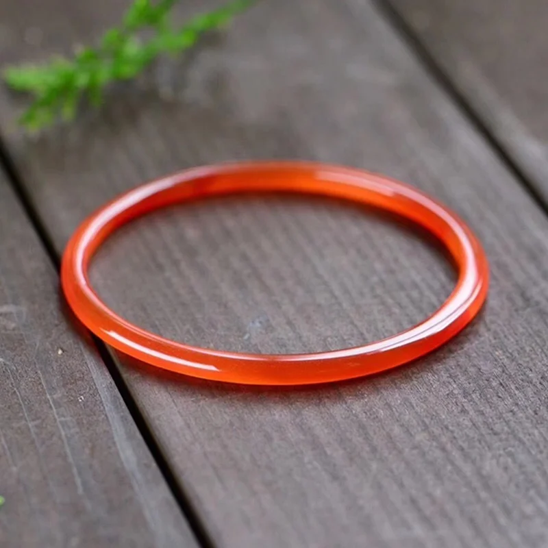 

Natural Carnelian Hand-carved Thin Round Bracelet Fashion Boutique Jewelry Men and Women Red Agate Bracelet Gift