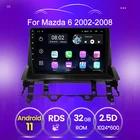 Автомобильный мультимедийный плеер для Mazda 6 2002 2003 2004 2005 2006 2007 2008 Android 11 2 ГБ + 32 ГБ мультимедийный автомобильный DVD Wi-Fi навигация