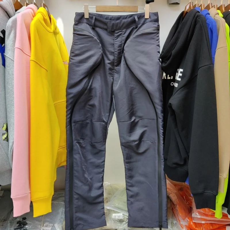 

High Quality 2021fw Side Zip Casual Trousers Fashion Pants Men 1:1 Women Joggers Drawstring Sweatpants Pants Overalls Trousers